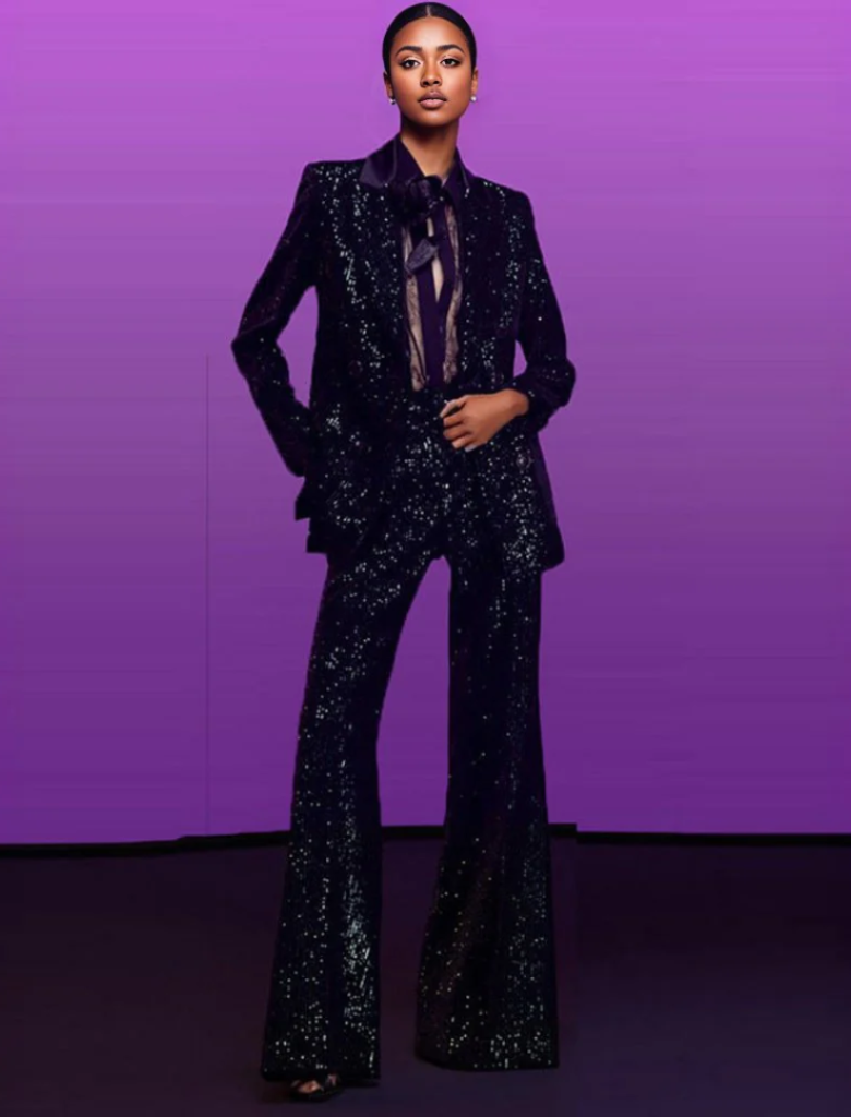 Sequin Pantsuit Black Posh Shoppe