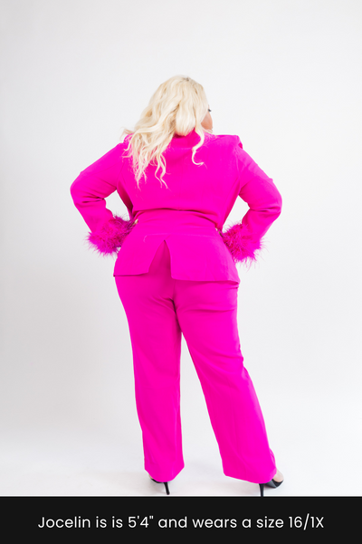 Pink Ostrich Feather Pantsuit