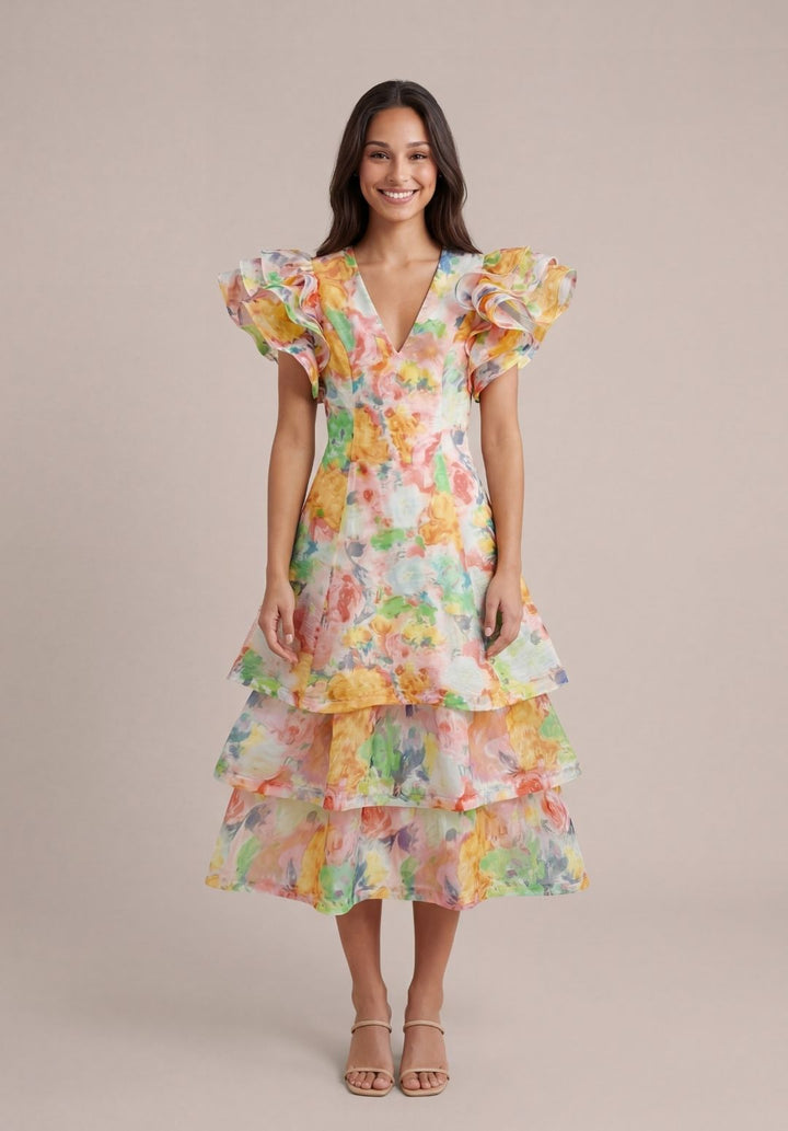 Abstract Flutter Dress