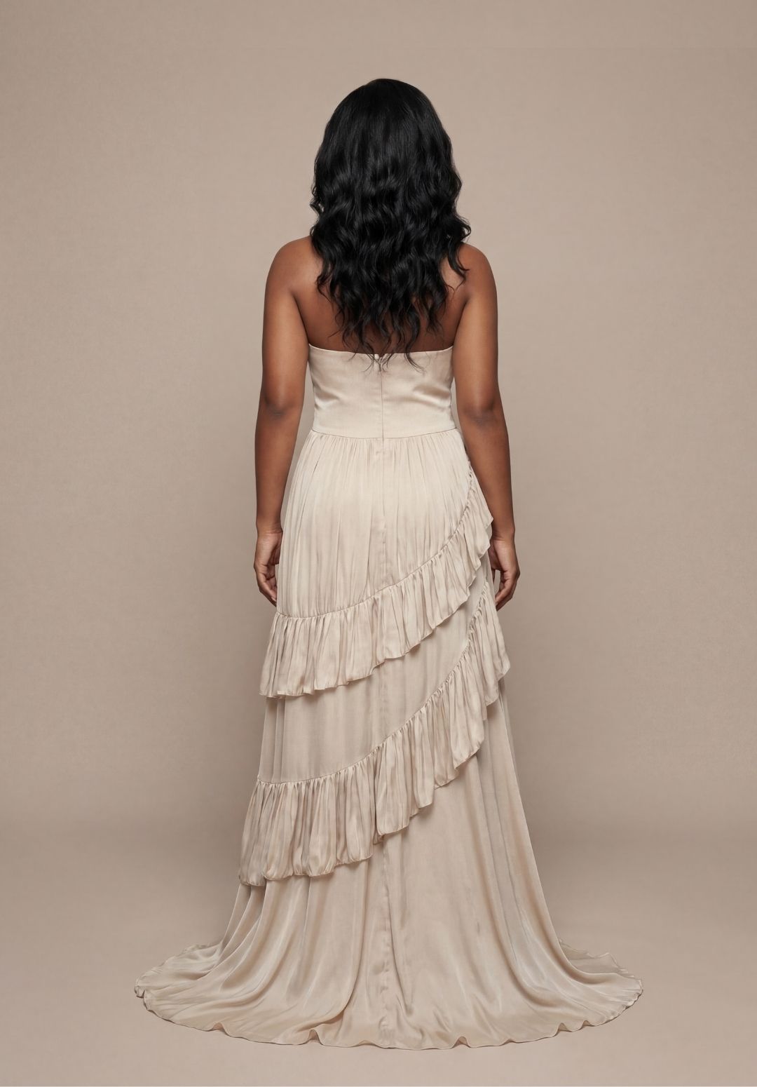 Accordion-Pleat Halter Gown