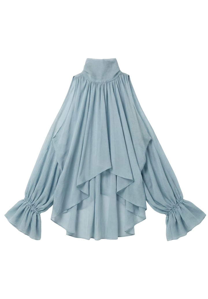 Cascading Mock-Neck Tunic