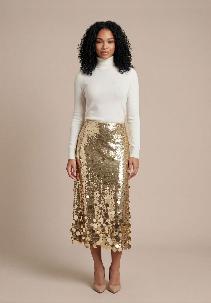 Cascading Sequin Skirt