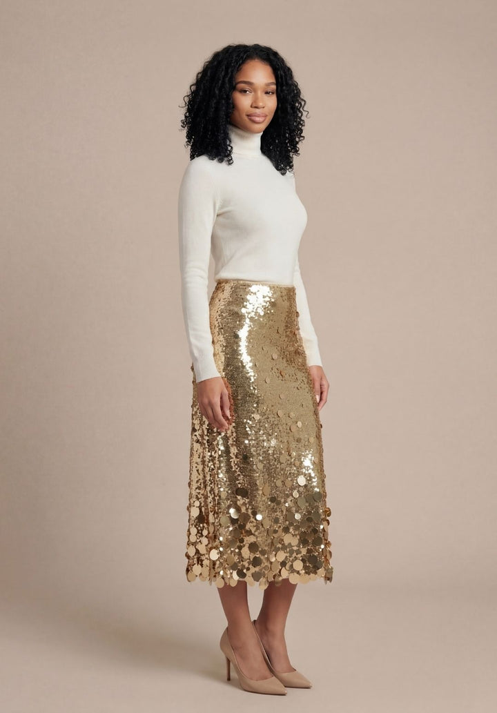 Cascading Sequin Skirt