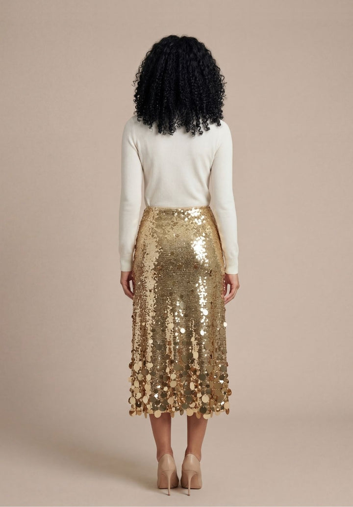 Cascading Sequin Skirt