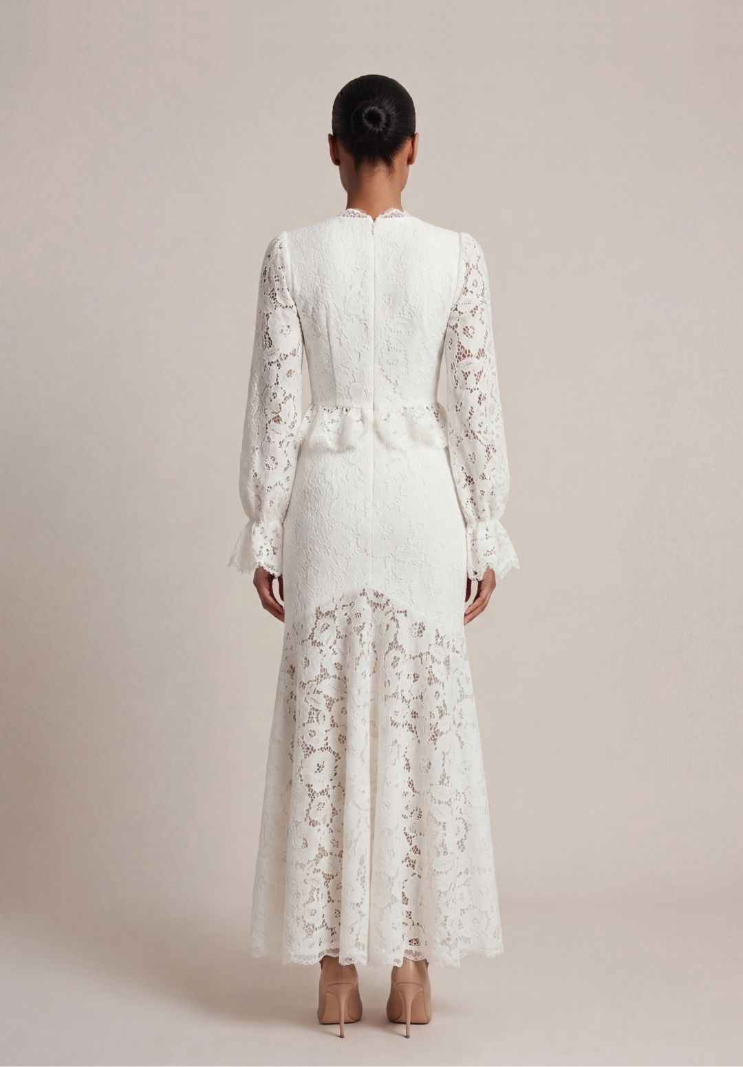 Chantilly Lace Peplum Gown