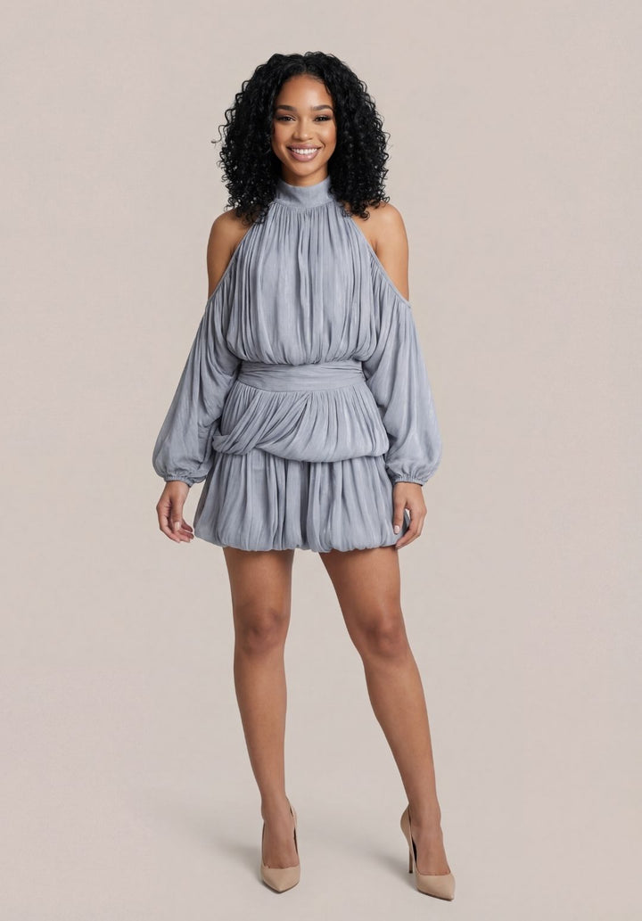 Cold-Shoulder Bubble Dress