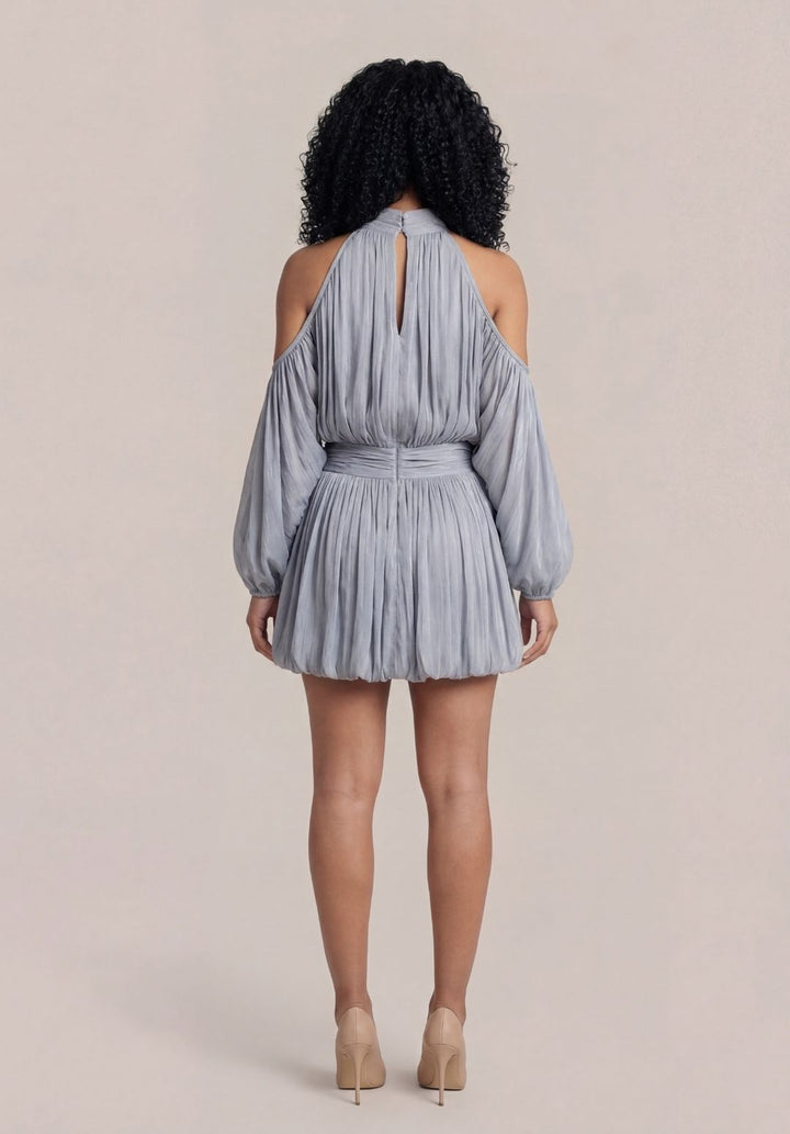 Cold-Shoulder Bubble Dress