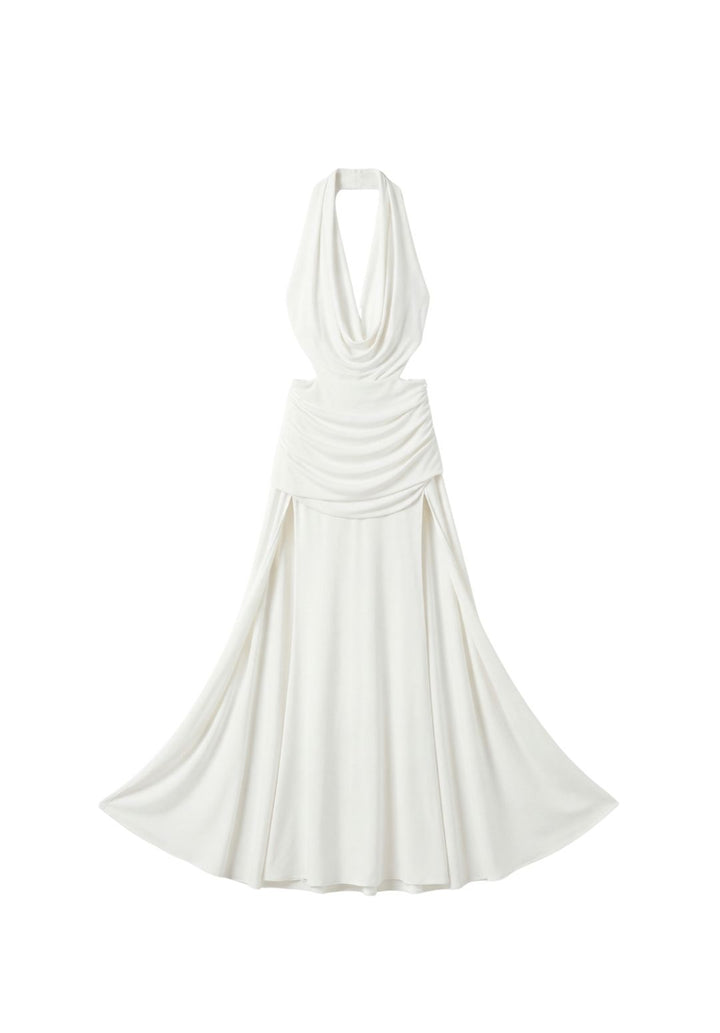 Cowl-Neck Halter Dress