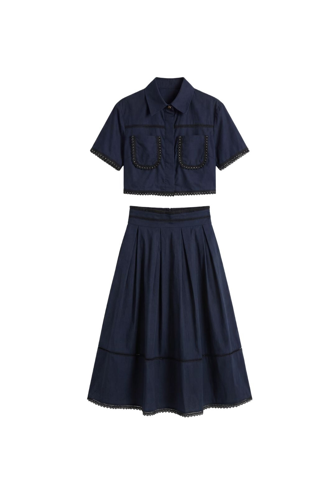 Cropped Pleated Co-ord