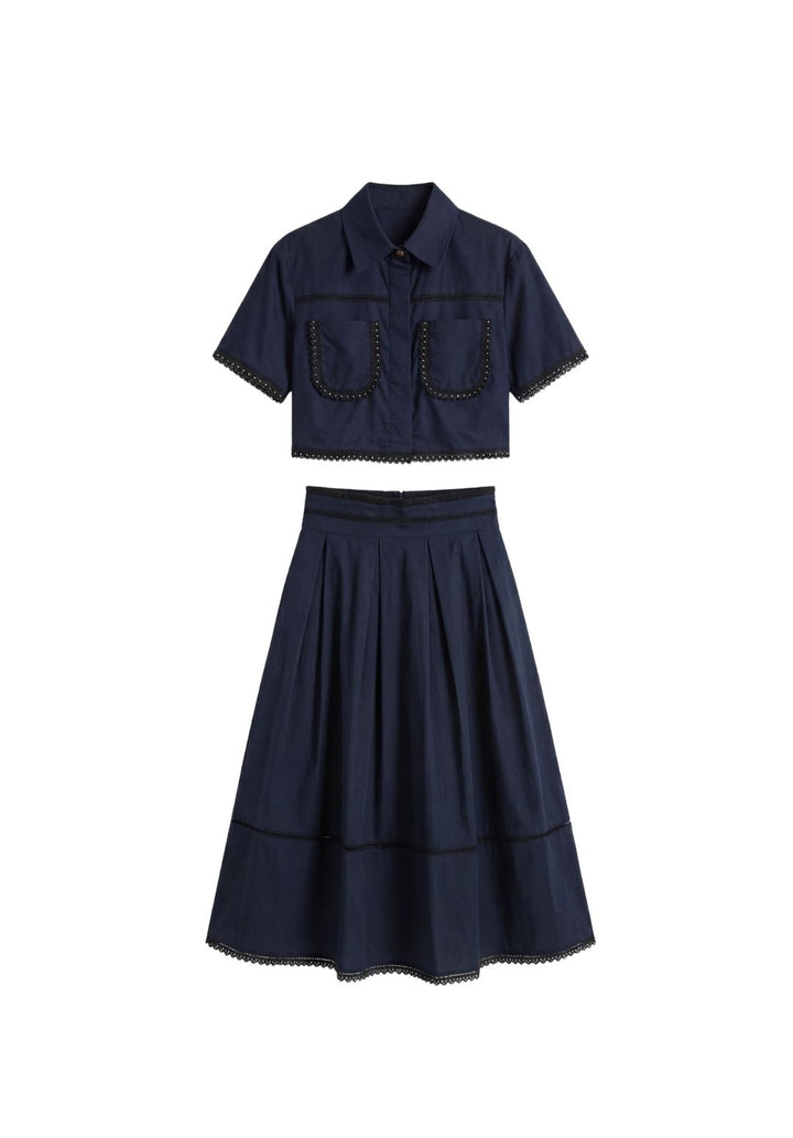Cropped Pleated Co-ord