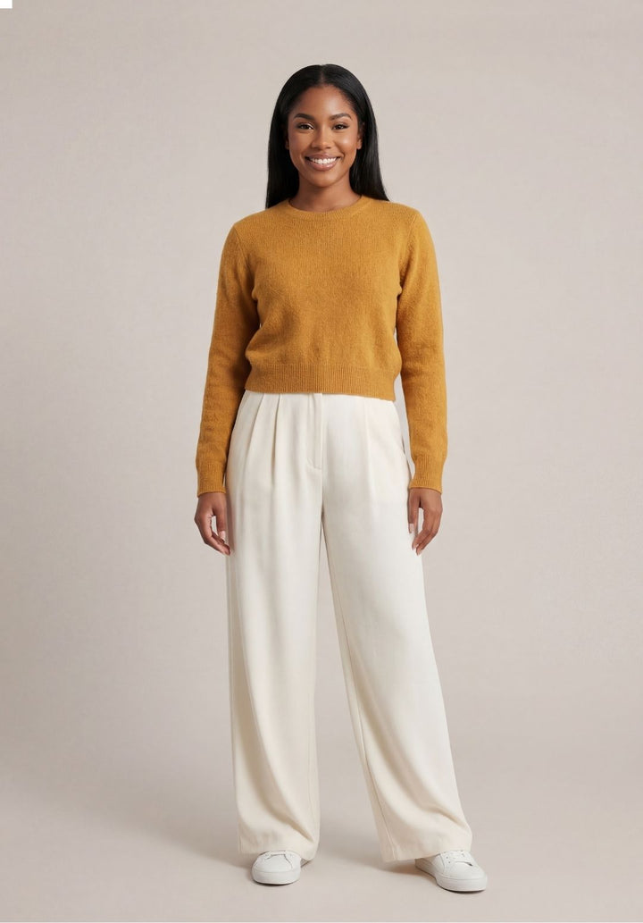 Cropped Soft-Knit Sweater