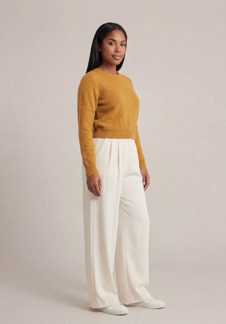 Cropped Soft-Knit Sweater