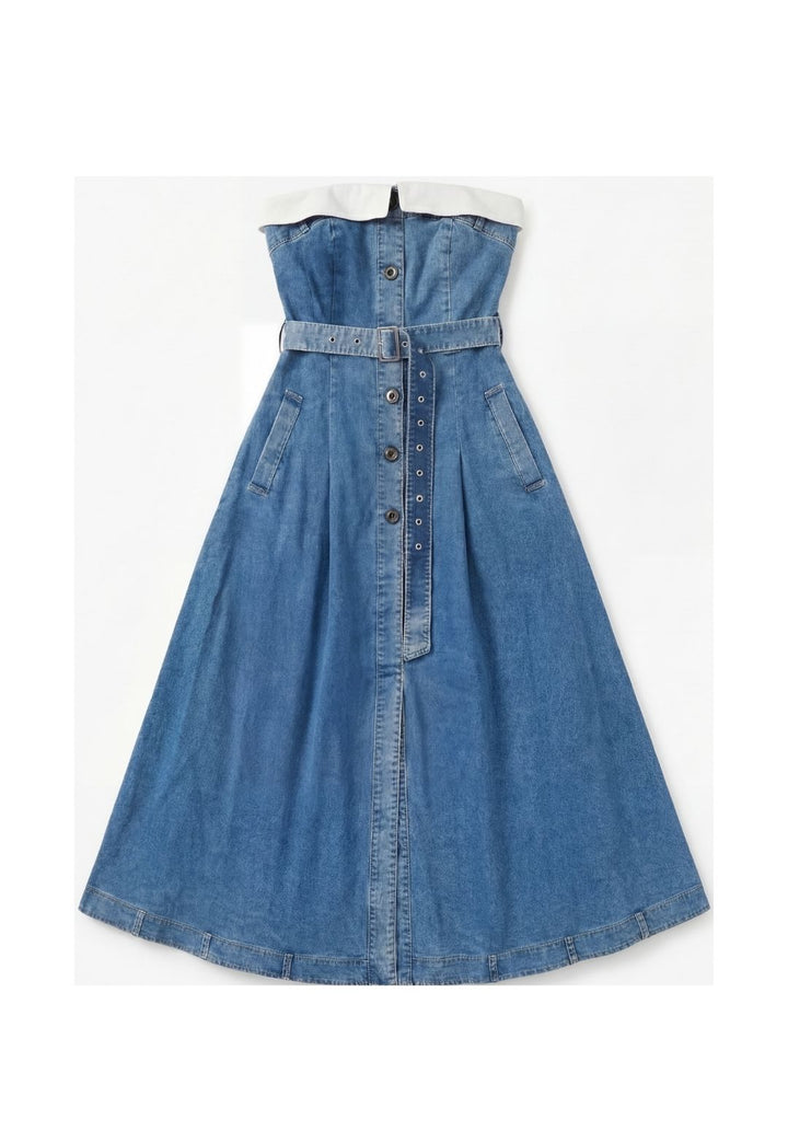Denim Tuxedo Dress