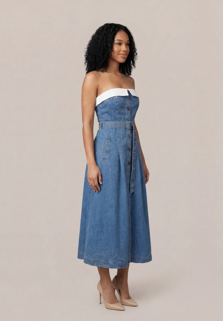 Denim Tuxedo Dress