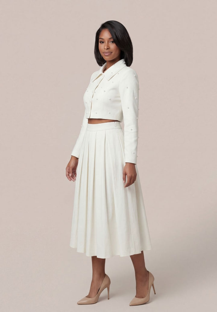 Embellished Cropped Jacket Set