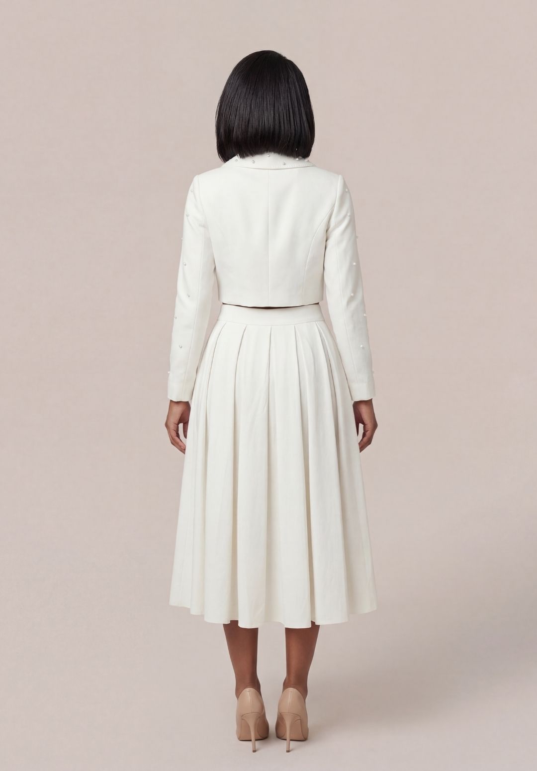 Embellished Cropped Jacket Set