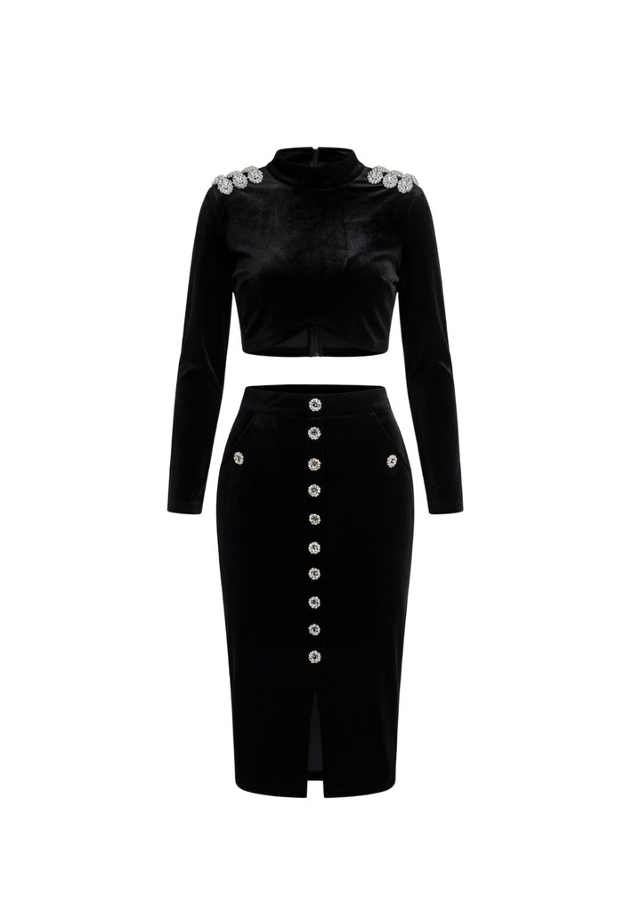 Embellished Velvet Pencil Set