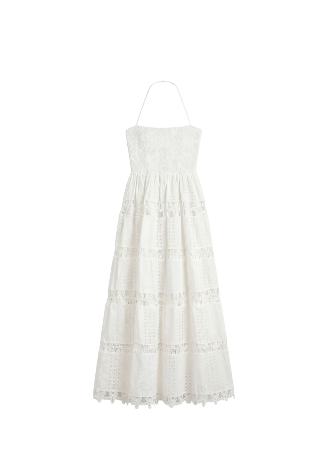 Eyelet Tiered Halter Dress