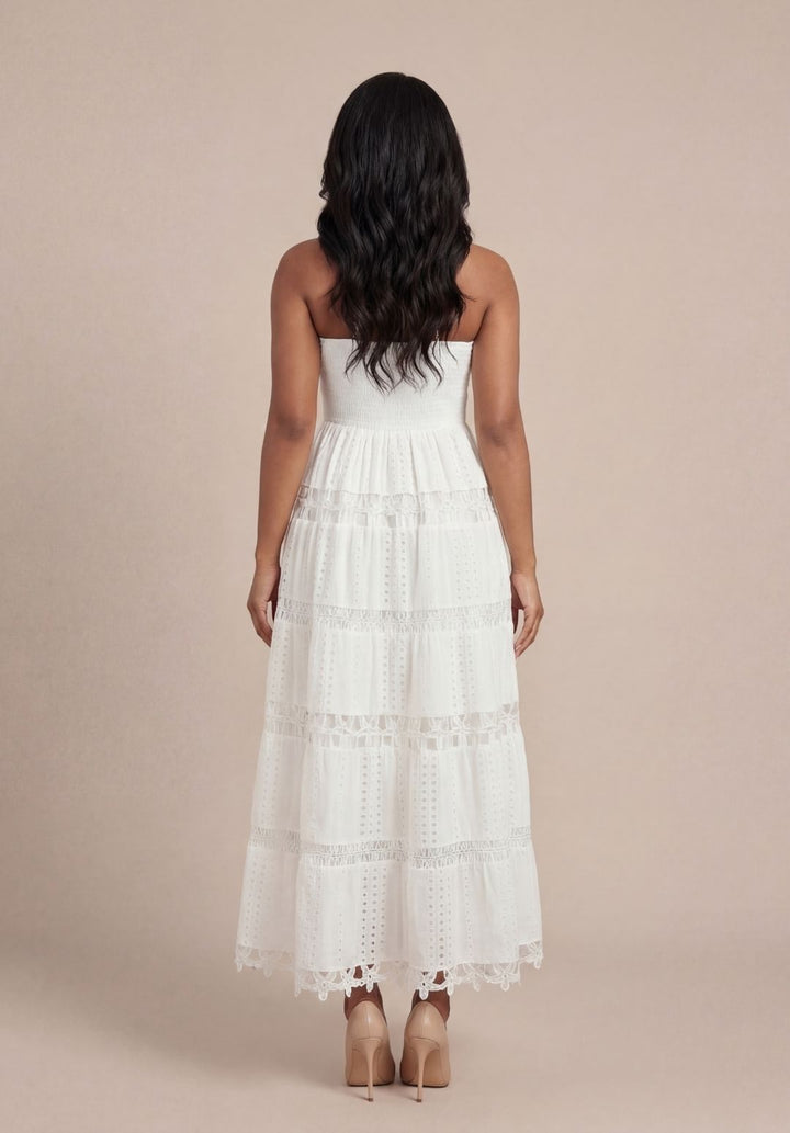Eyelet Tiered Halter Dress