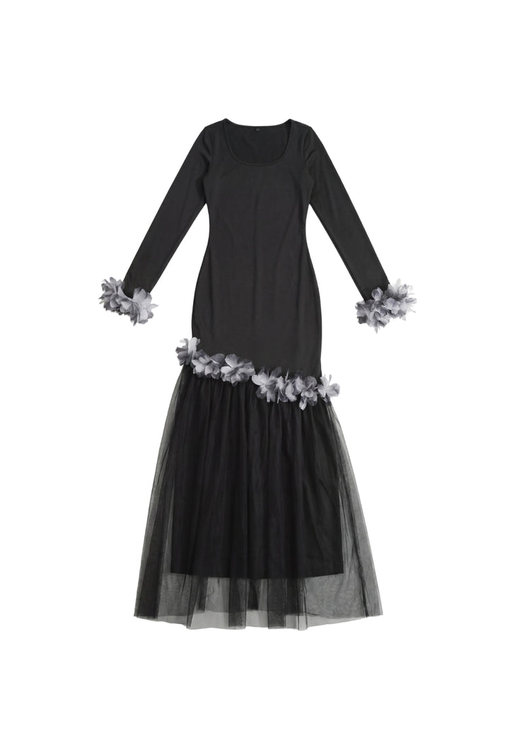 Floral Tulle Maxi Dress