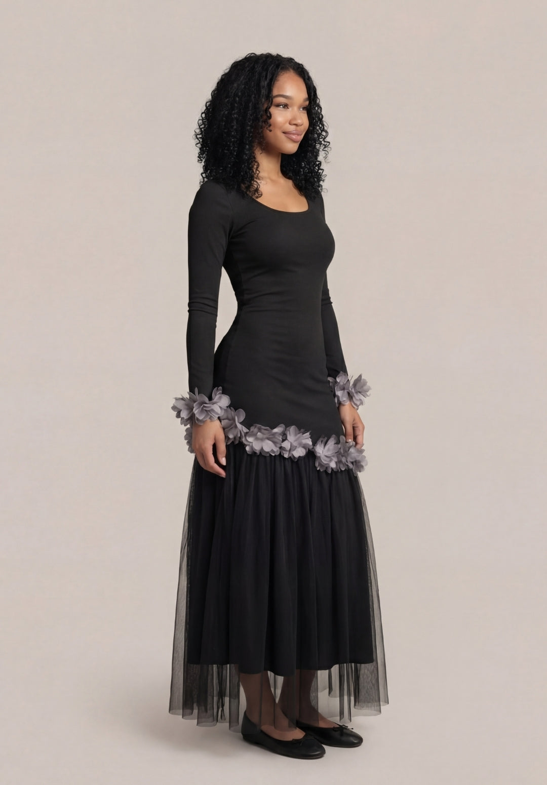 Floral Tulle Maxi Dress