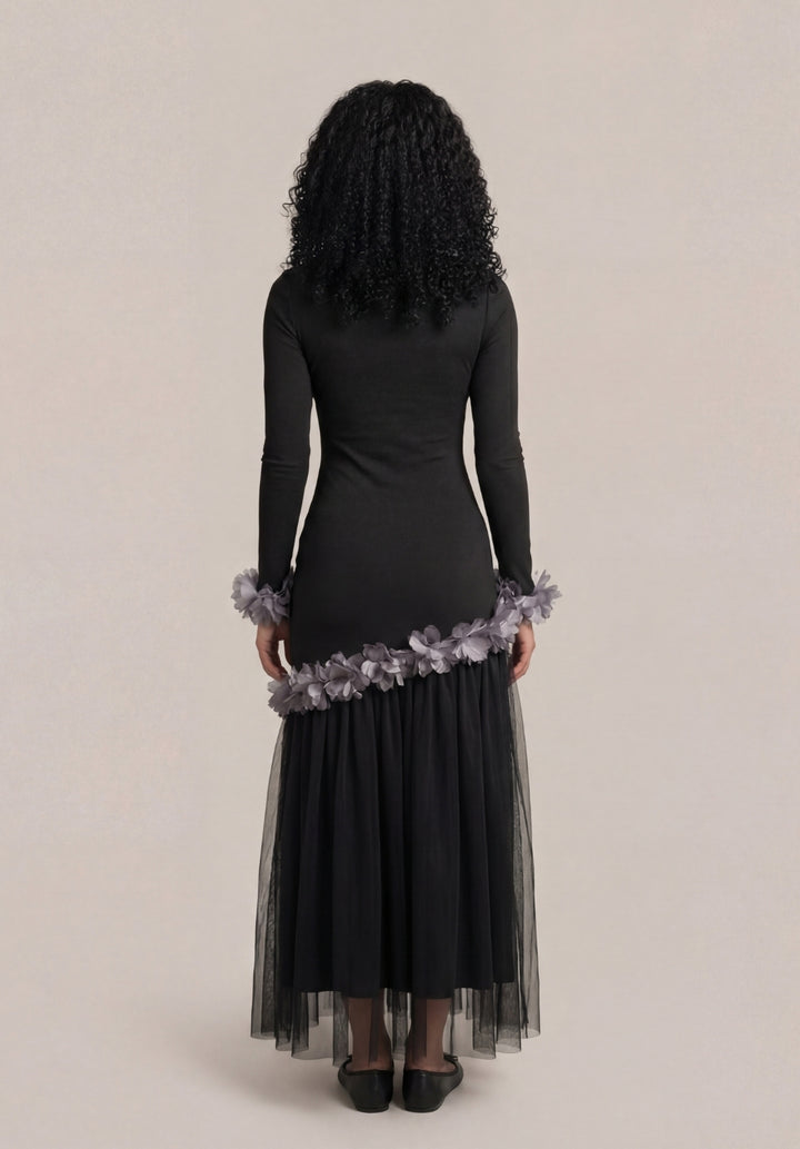 Floral Tulle Maxi Dress