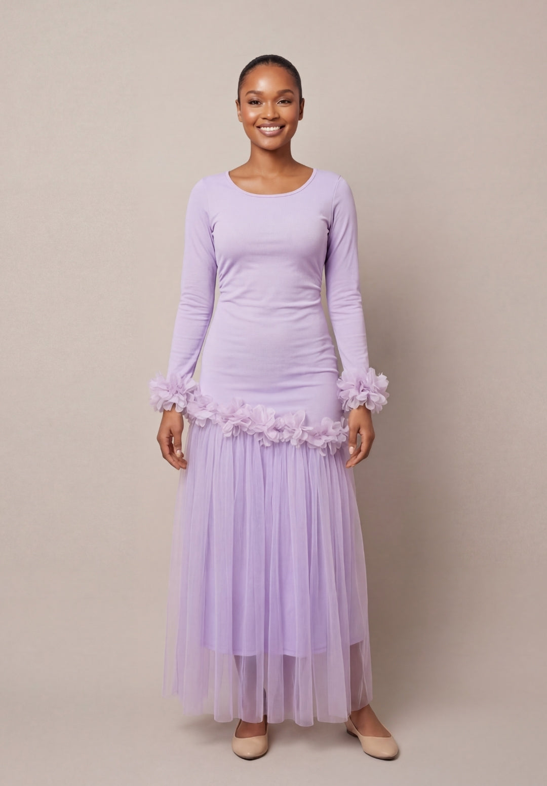 Floral Tulle Maxi Dress