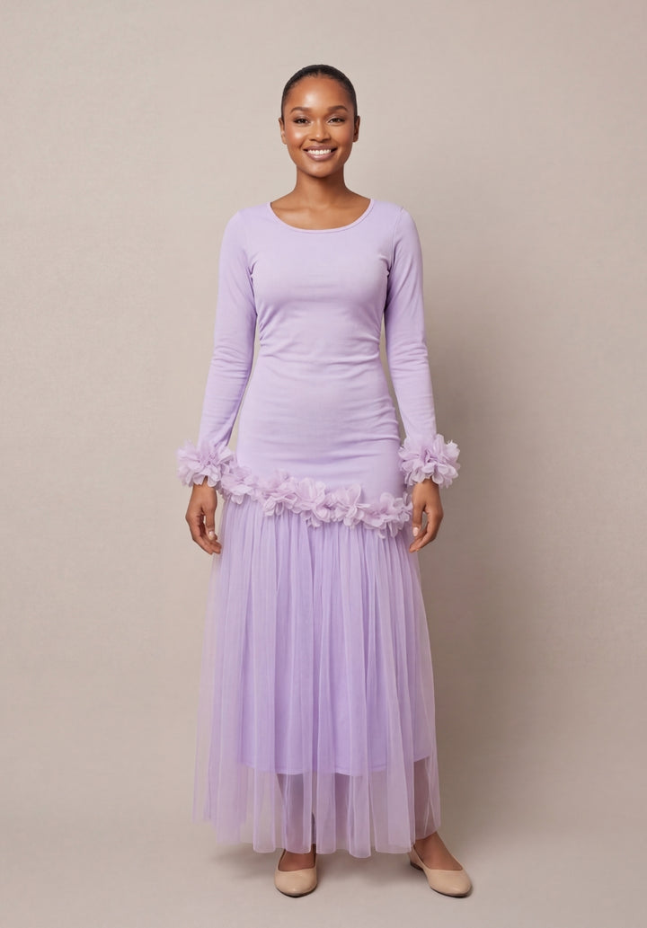 Floral Tulle Maxi Dress