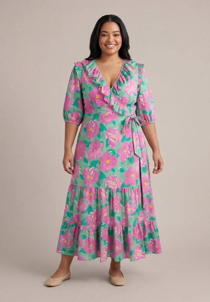 Floral Wrap Maxi Dress