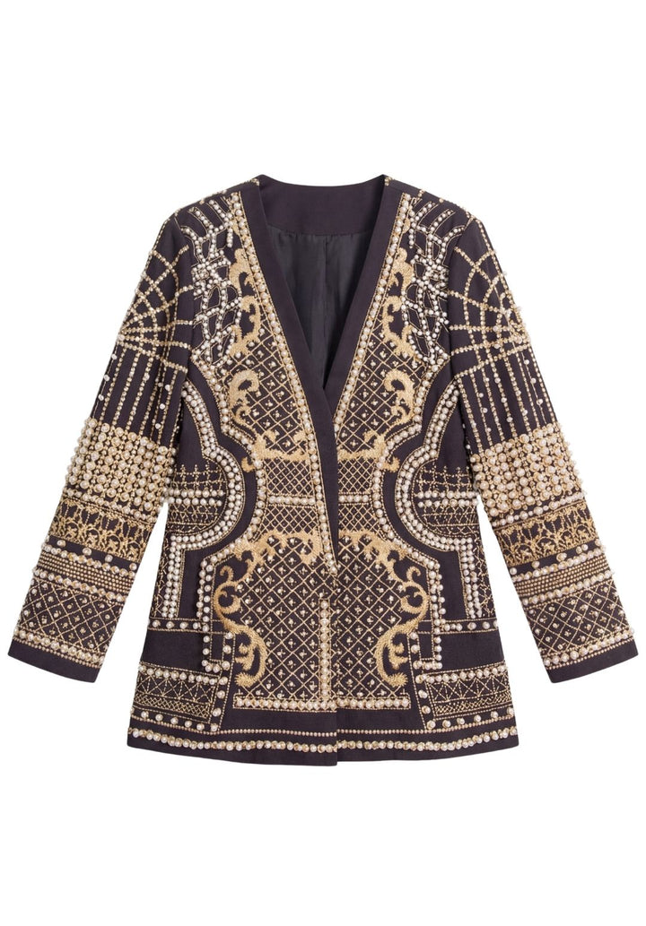 Geometric Embellished Blazer