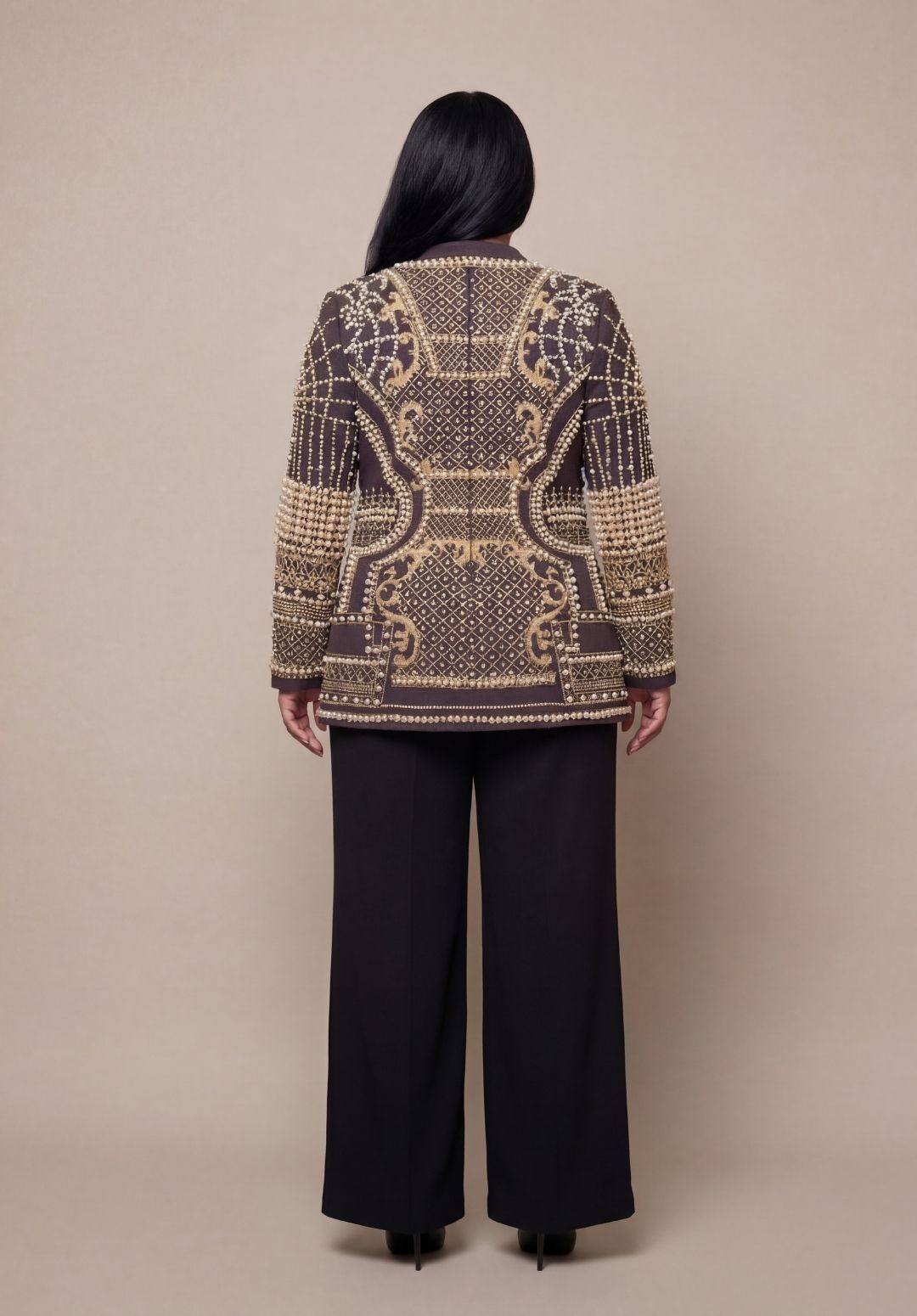 Geometric Embellished Blazer