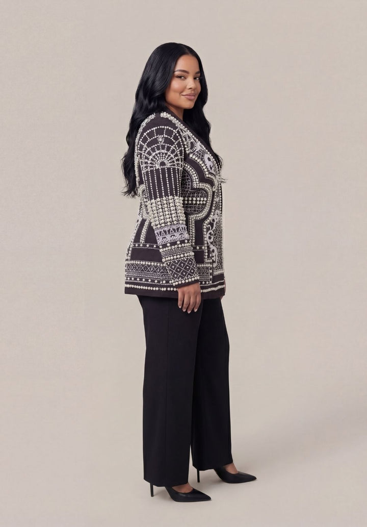 Geometric Embellished Blazer