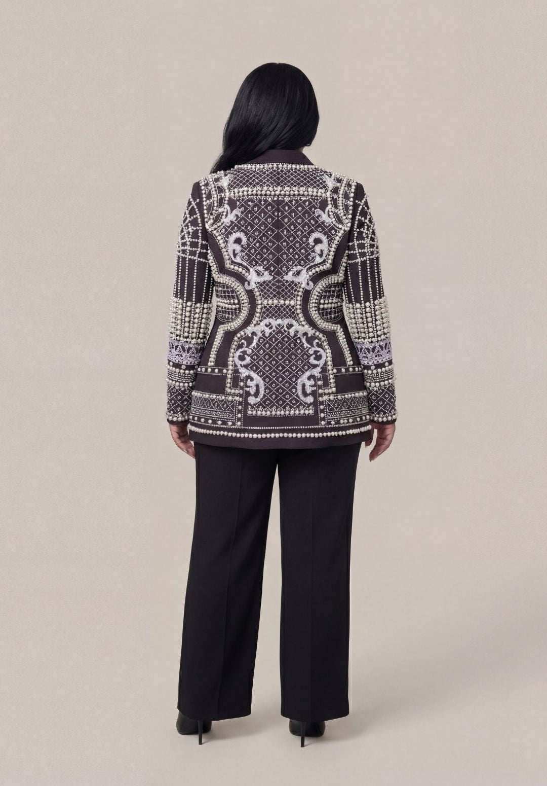 Geometric Embellished Blazer