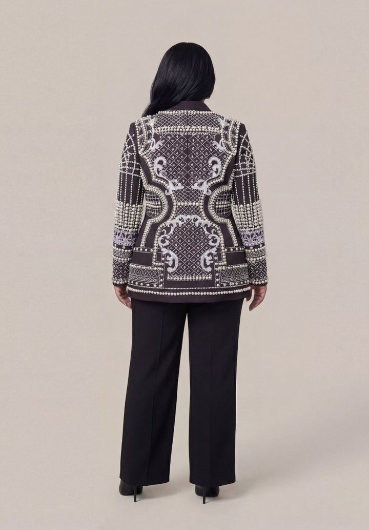 Geometric Embellished Blazer