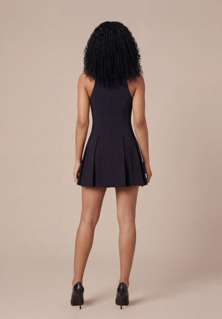 Gilded Zip-Front Dress