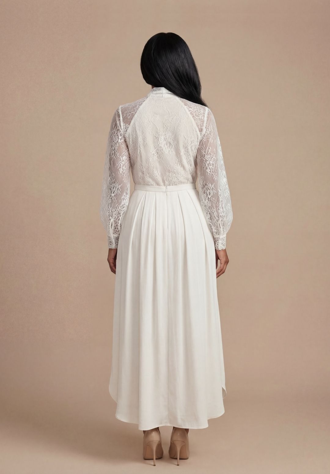 Kensington Lace &amp; Pleat Maxi Dress