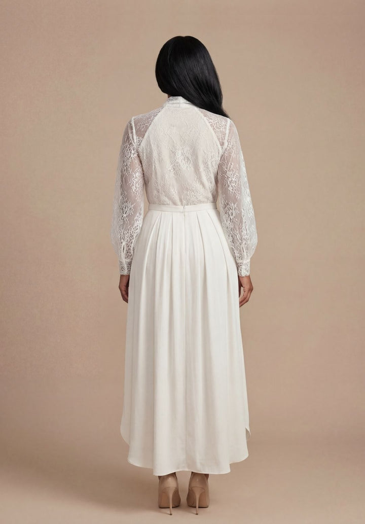 Kensington Lace &amp; Pleat Maxi Dress