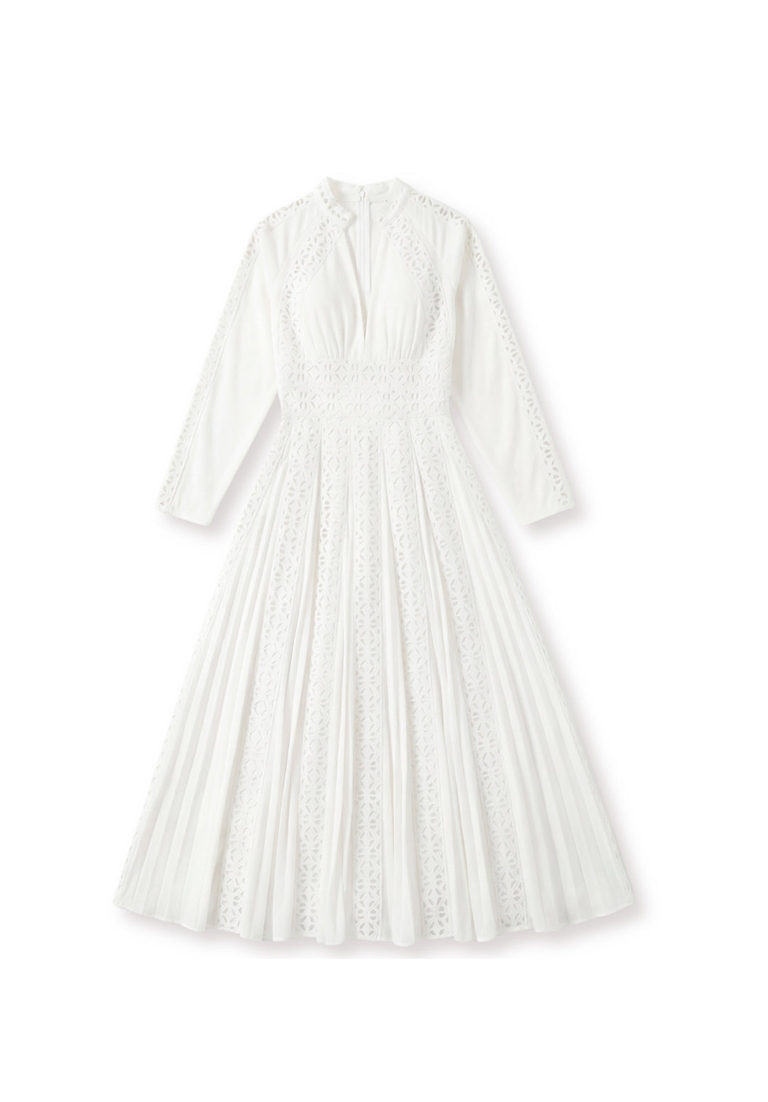 Lace-Trimmed A-Line Maxi Dress