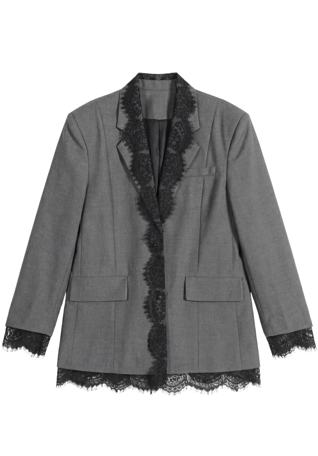 Lace-Trimmed Statement Blazer