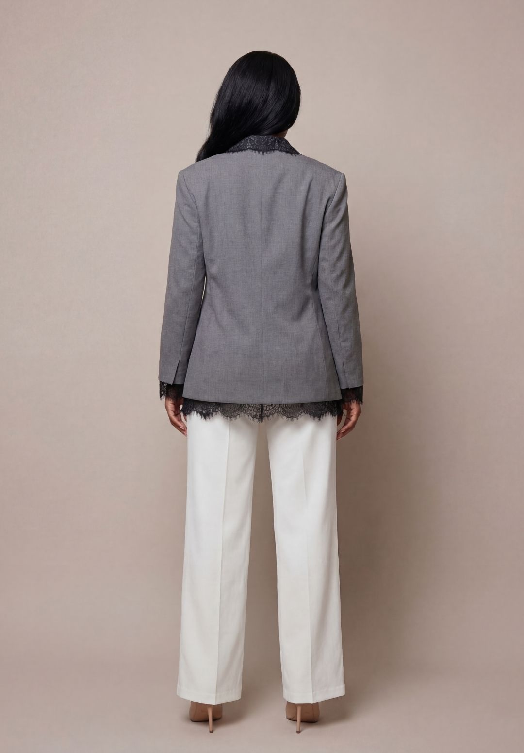 Lace-Trimmed Statement Blazer