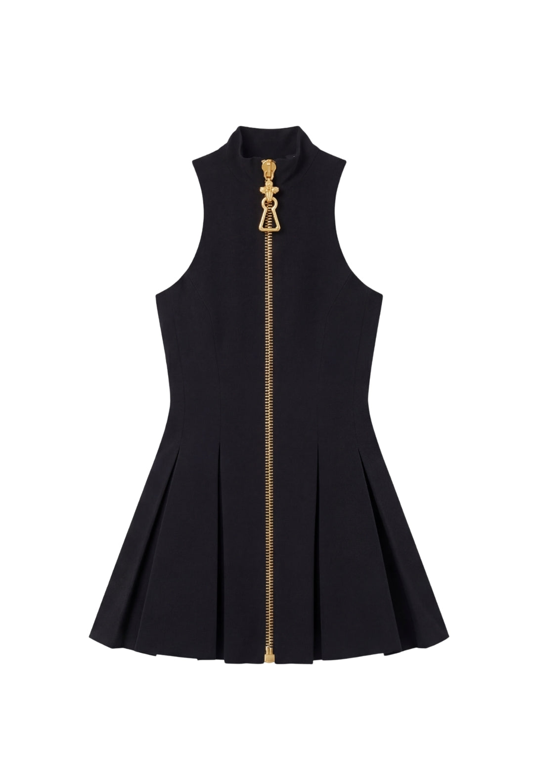 Gilded Zip-Front Dress
