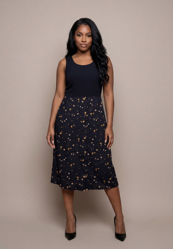 Mock Two-Piece Layering Dress