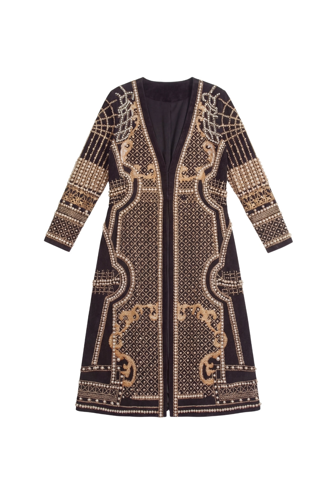 Pearl Embellished Coat Dress