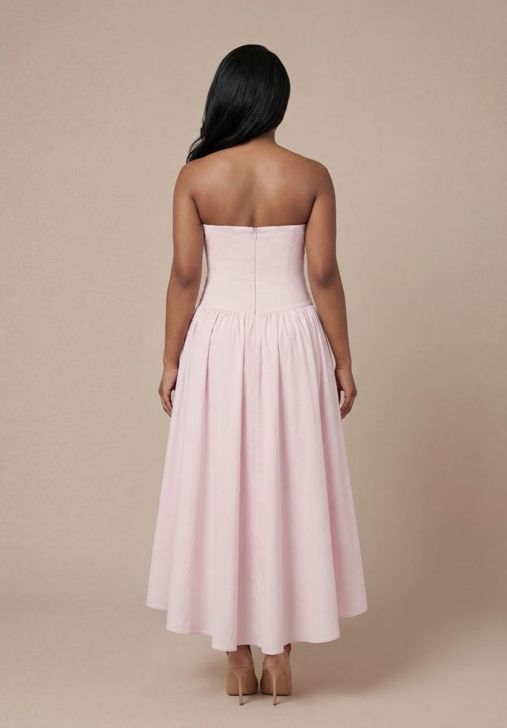 Peony Scalloped-Waist Dress