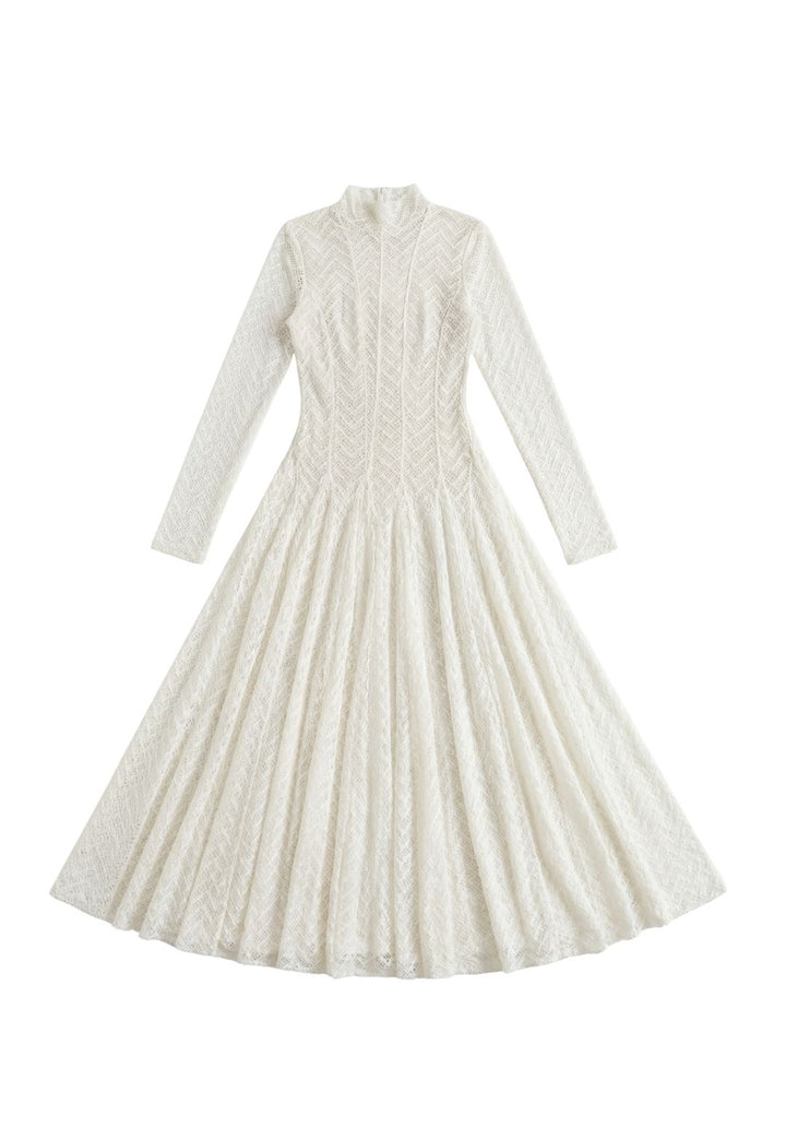 Pointelle High-Neck Gown