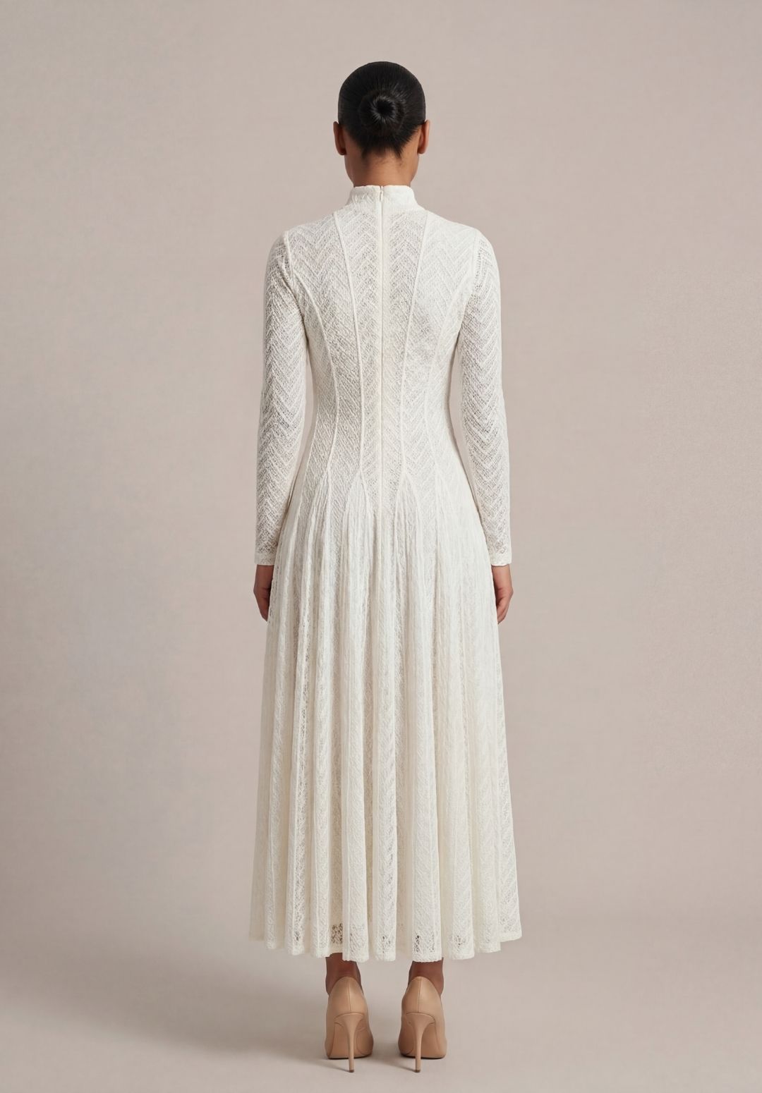 Pointelle High-Neck Gown