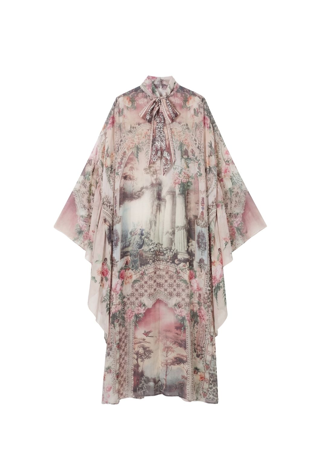 Printed Tie-Neck Kaftan