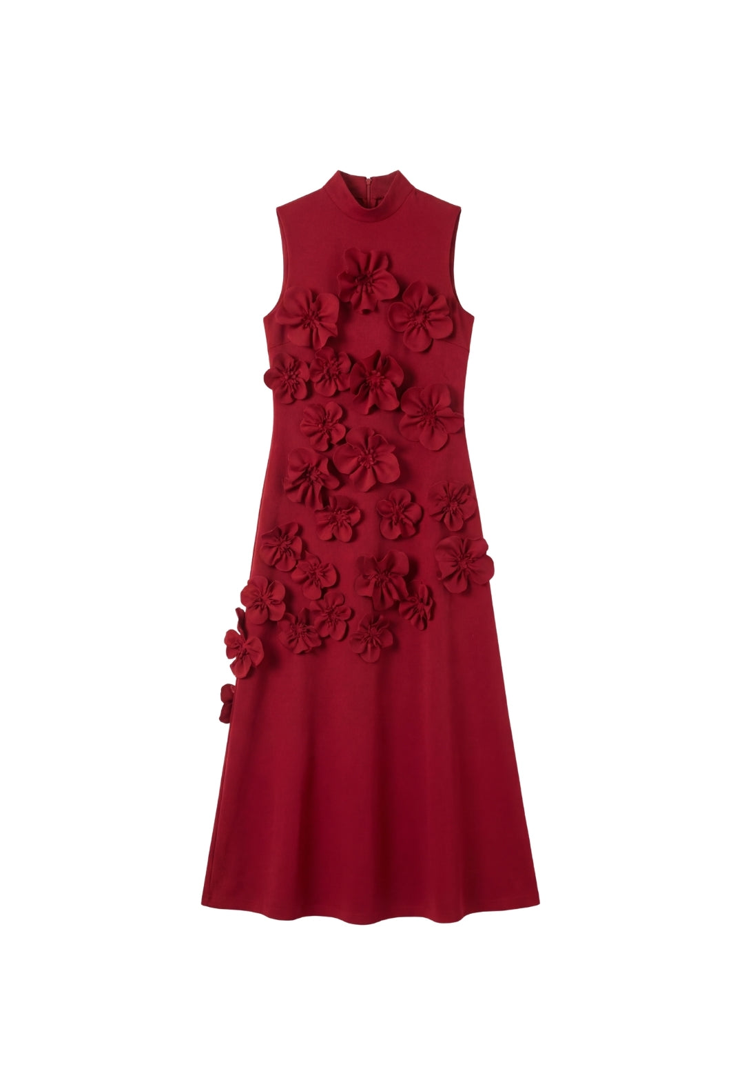 Rosette High-Neck Dress