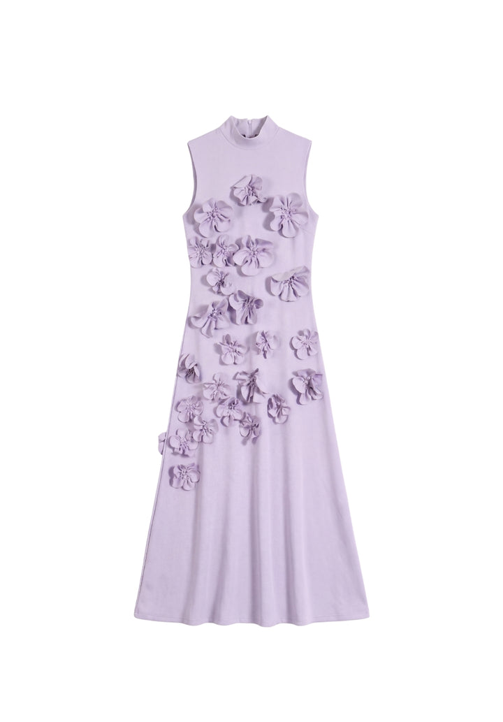 Rosette High-Neck Dress