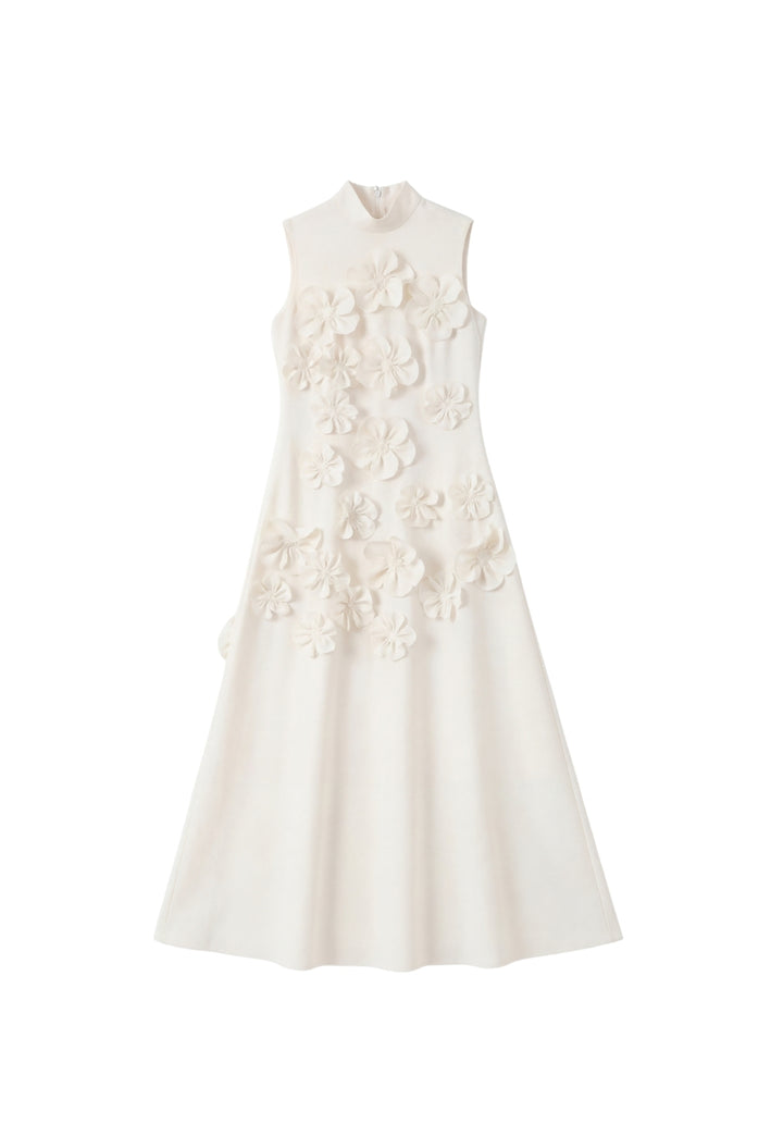 Rosette High-Neck Dress